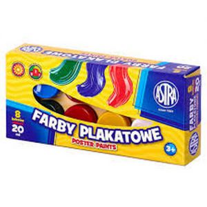 Farby plakatowe Astra, 8 kolorów, 20 ml