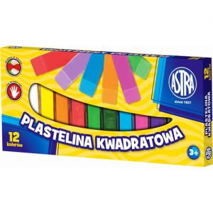 Plastelina Astra kwadratowa, 12 kolorów