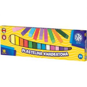 Plastelina Astra kwadratowa, 18 kolorów