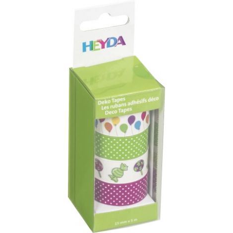 Tasiemki dekoracyjne Heyda z klejem 4szt, Kolorowe balony