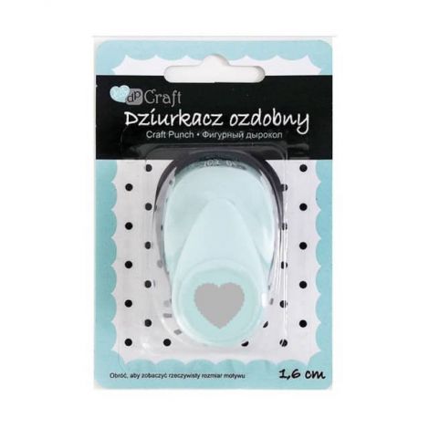Dziurkacz ozdobny dpCraft 1,6cm Serce Falbanka