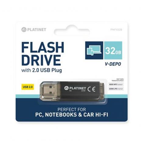 Pendrive Platinet USB 2.0 V-Depo 32GB, Czarny - 2