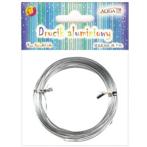 Drucik aluminiowy Aliga Srebrny 0.8mm x 7m
