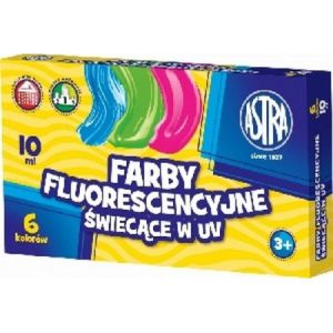 Farby plakatowe Astra fluorescencyjne, 6 kolorów, 10 ml