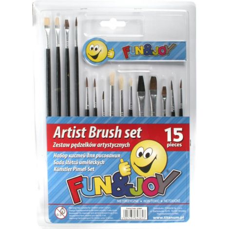 Pędzle Hasta szkolne Fun&Joy, 15szt