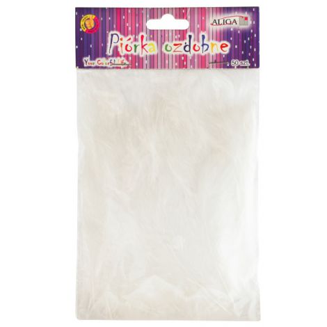 Piórka dekoracyjne Aliga 10-12cm Białe, 50szt