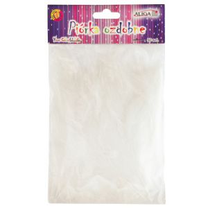 Piórka dekoracyjne Aliga 10-12cm Białe, 50szt