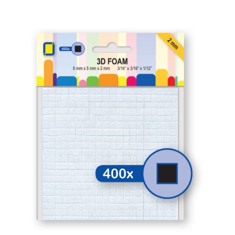 Kostki klejące 3D DAS dwustronne czarne, 400szt