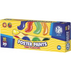 Farby plakatowe Astra, 12 kolorów, 10 ml