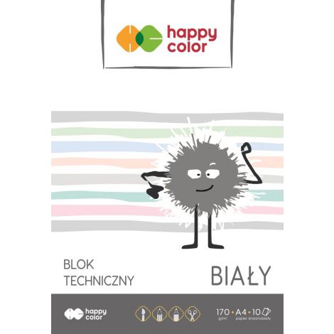 Blok techniczny Happy Color Biały A4/10/170g - 2