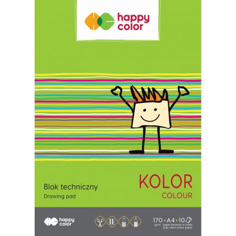 Blok techniczny Happy Color Kolorowy A4/10/170g