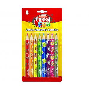 Kredki ołówkowe Pukka Fun Jumbo, 8 kolorów