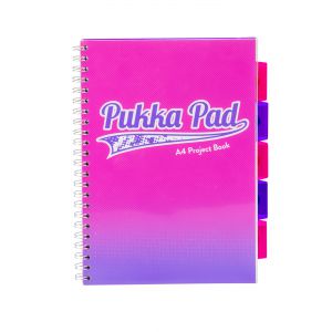 Kołozeszyt Pukka Pad Project Book Fusion A4/100/80g kratka, różowy