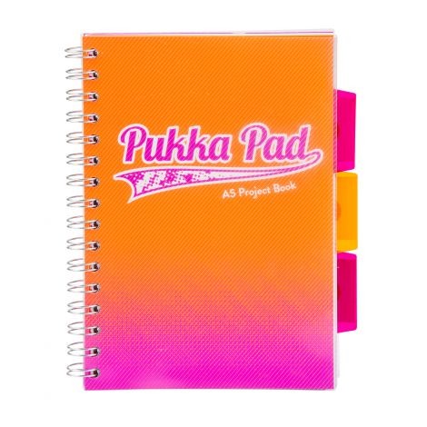 Kołozeszyt Pukka Pad Project Book Fusion A5/100/80g kratka, pomarańczowy