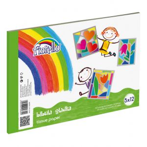 Bibuła gładka Fiorello A4, 5x12 kolorów
