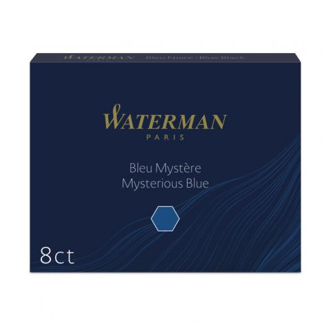 Naboje do Pióra wiecznego Waterman Długie Granatowe (Blue-Black) 8szt