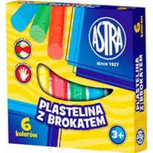 Plastelina Astra brokatowa, 6 kolorów