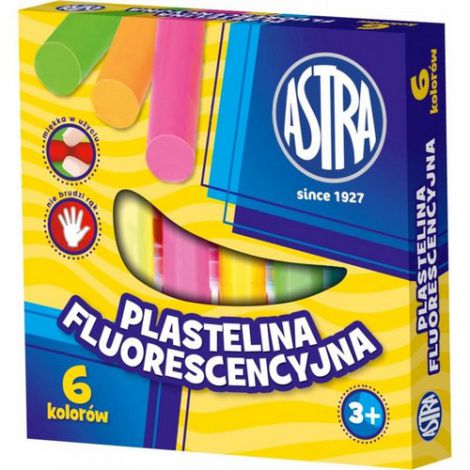 Plastelina Astra flurescencyjna, 6 kolorów