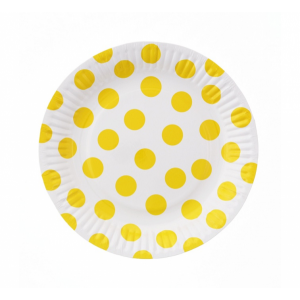Talerzyki papierowe Groszki 18 cm 6 szt.