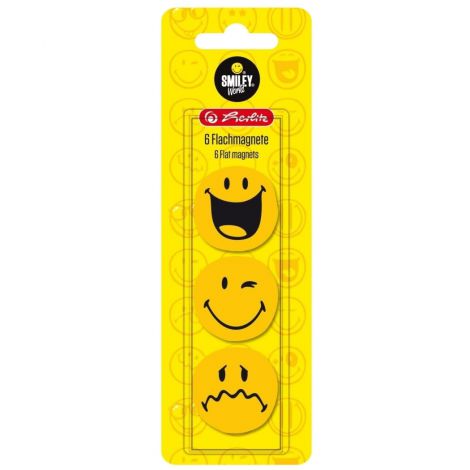 Magnesy Herlitz Smiley, 6szt 3cm