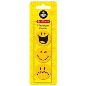 Magnesy Herlitz Smiley, 6szt 3cm