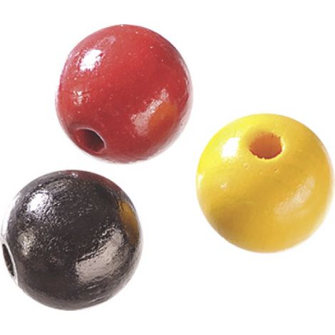 Koraliki drewniane Knorr Prandell mix czarno-czerwono-żółty, 4mm