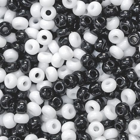 Koraliki szklane Knorr Prandell 2.5mm, Czarne/białe