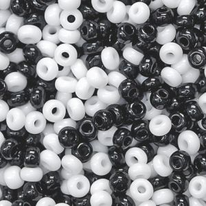 Koraliki szklane Knorr Prandell 2.5mm, Czarne/białe