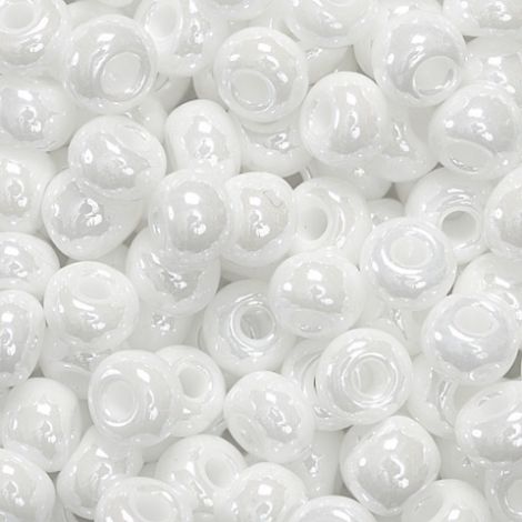 Koraliki szklane Knorr Prandell 5mm, Białe błyszczące
