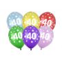 Balony 40th Birthday, 30 cm, Metallic Mix, 6 sztuk - 2