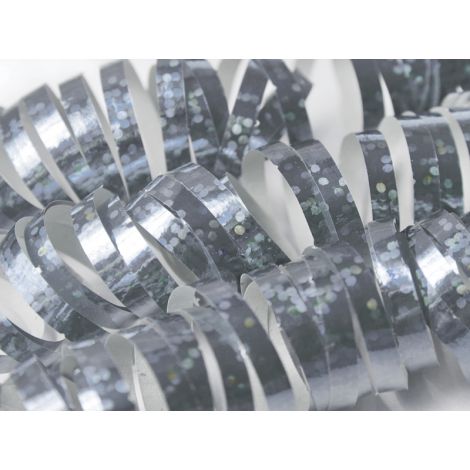 Serpentyny holograficzne, srebrne, 3,8 m, 18 sztuk - 2