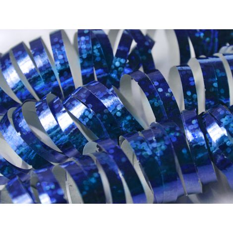 Serpentyny holograficzne, niebieskie, 3,8 m, 18 sztuk - 2