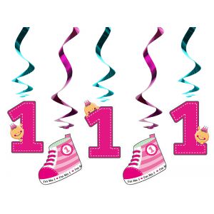 Świderki PartyDeco I'm No. 1 Różowe, 60cm, 5szt