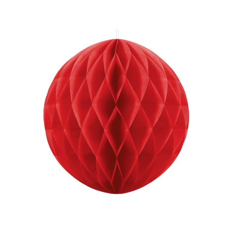 Kula bibułowa, czerwona, 30cm