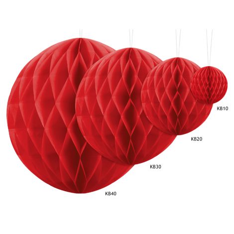Kula bibułowa, czerwona, 30cm - 2
