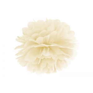 Pompon bibułowy, kremowy, 35 cm