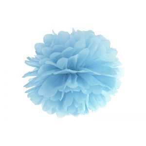 Pompon bibułowy, jasnomglistoniebieski, 35 cm