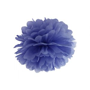 Pompon bibułowy, granatowy, 25 cm