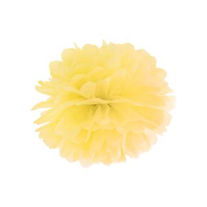 Pompon bibułowy, żółty, 25 cm