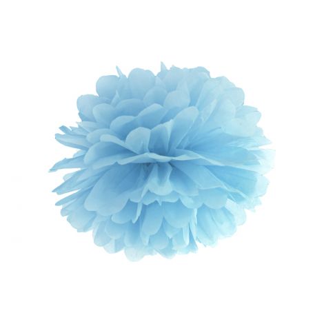 Pompon bibułowy, jasnomglistoniebieski, 25 cm