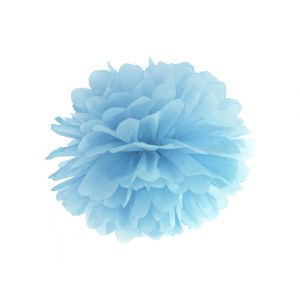 Pompon bibułowy, jasnomglistoniebieski, 25 cm