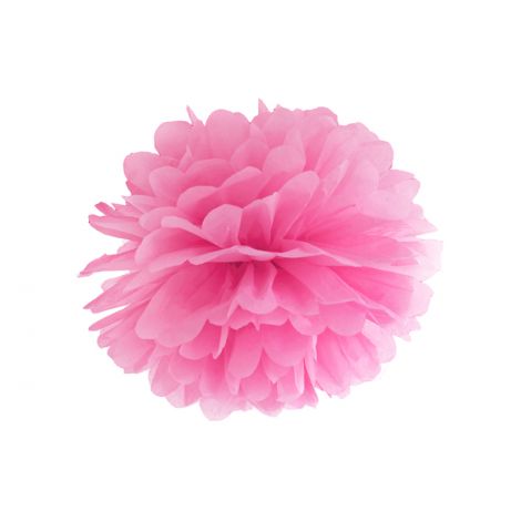 Pompon bibułowy, różowy, 25 cm