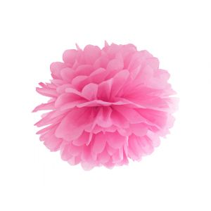 Pompon bibułowy, różowy, 25 cm