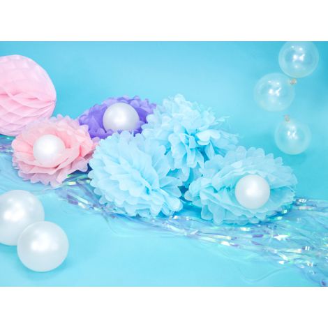 Pompon bibułowy, błękitny, 25 cm - 4