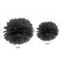 Pompon bibułowy, czarny, 25 cm - 3