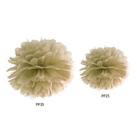 Pompon bibułowy, złoty, 25 cm - 2