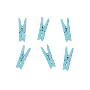 Klamerki drewniane PartyDeco 30mm Błękit, 20szt