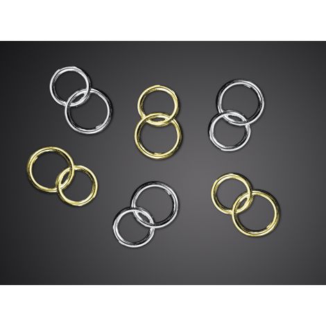 Aplikacje PartyDeco Obrączki srebrne 15mm, 25szt - 2