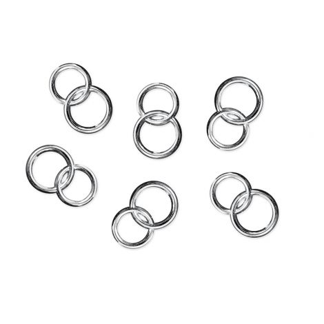 Aplikacje PartyDeco Obrączki srebrne 15mm, 25szt - 3