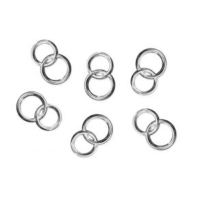 Aplikacje PartyDeco Obrączki srebrne 15mm, 25szt